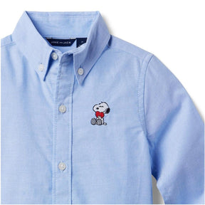 Camisa Infantil Janie And Jack Oxford Peanuts Snoopy Ocean Air