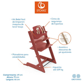 Kit Bebê Tripp Trapp Vermelho Tijolo Stokke