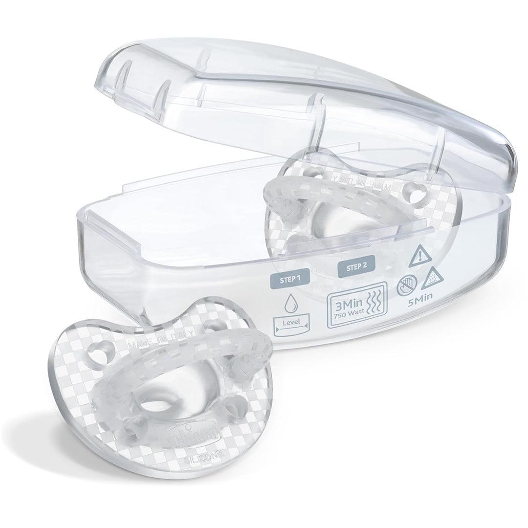 Kit Chupeta Chicco Orthodontic 2 Peças Transparente 16-24M