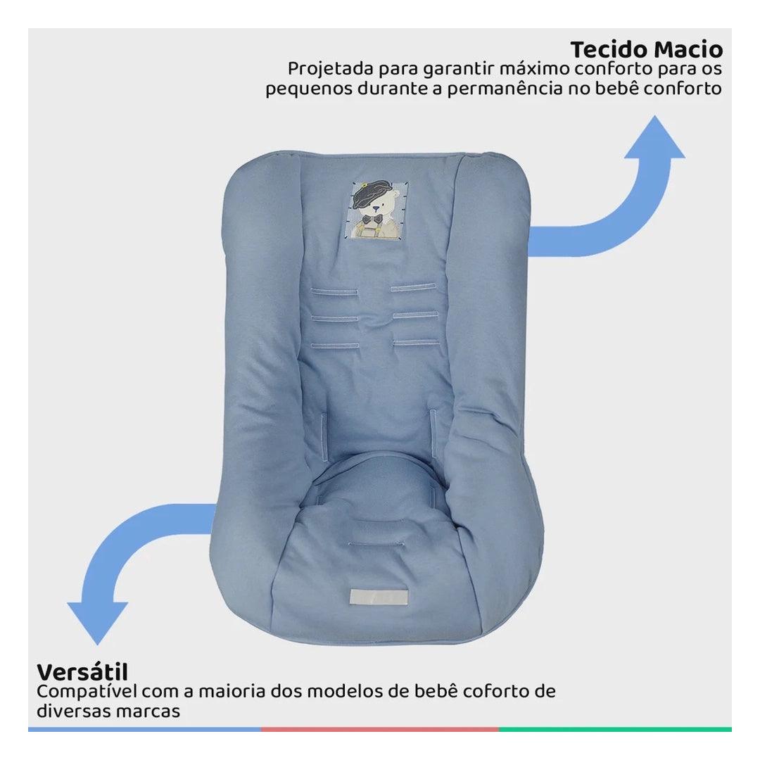 Capa Protetora Para Bebê Conforto D'Bella For Baby Azul Jeans - Ursinho